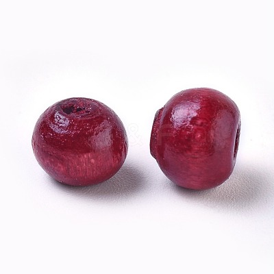 Dyed Natural Wood Beads WOOD-Q006-8mm-08-LF-1