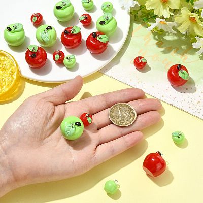 20Pcs 4 Styles Spray Painted Opaque Resin Pendants RESI-FS0002-42-1
