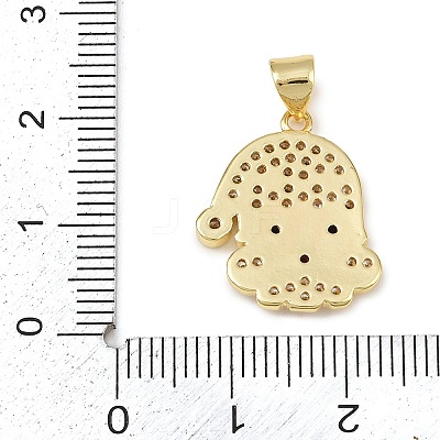 Christmas Brass Micro Pave Cubic Zirconia Pendants KK-B164-02G-02-1