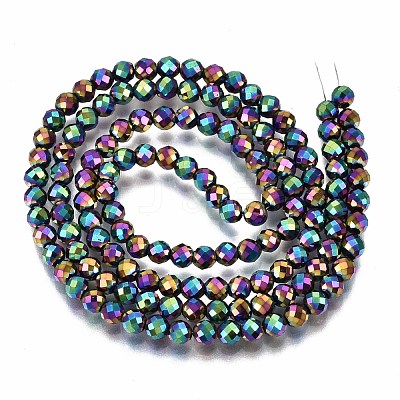 Rainbow Electroplate Non-magnetic Synthetic Hematite Beads Strands G-T114-60A-M-1