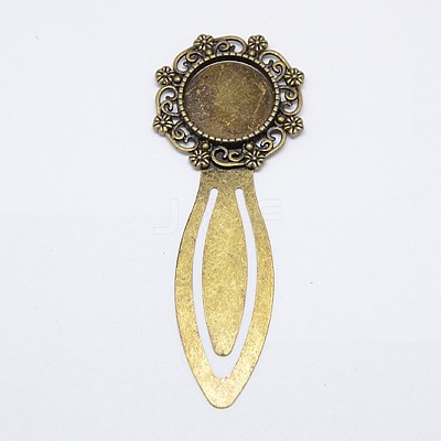 Tibetan Style Bookmark Cabochon Settings TIBE-S154-AB-NR-1