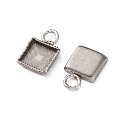 304 Stainless Steel Pendant Cabochon Settings STAS-Z201-02P-01-1