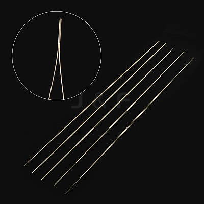 Iron Collapsible Big Eye Beading Needles ES001Y-S-100mm-01-1
