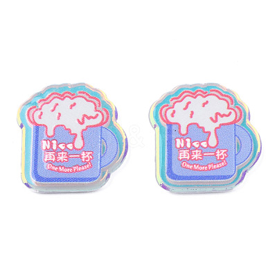Transparent Printed Acrylic Cabochons TACR-N016-28-1