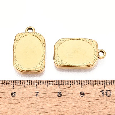 304 Stainless Steel Pendant Cabochon Settings STAS-T067-19G-1