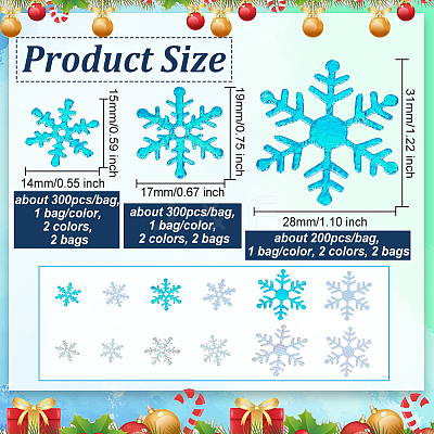 6 Bags 6 Style Snowflake Plastic Confetti DIY-OC0010-53-1