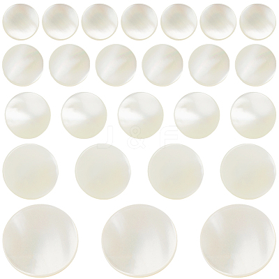 30Pcs 5 Styles 1-Hole Natural Shell Shank Buttons BUTT-CY0001-37-1
