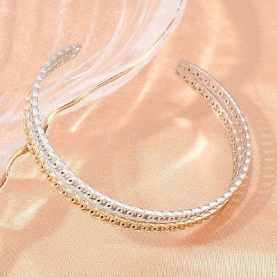 Two Tone 304 Stainless Steel Cuff Bangles for Women SA-H001-07GP-1