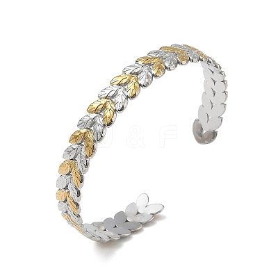 304 Stainless Steel Cuff Bangles for Women BJEW-D466-02GP-1