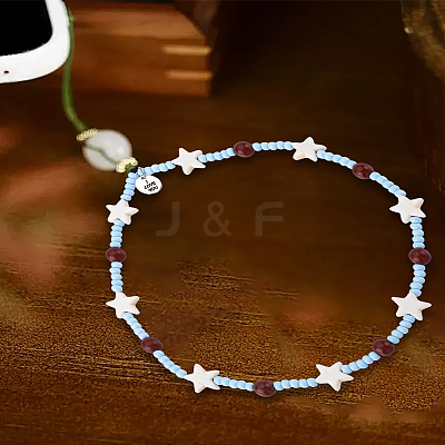 1Pc Star PVC Bead Mobile Straps for Women AJEW-LP0005-78-1