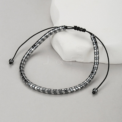 Two Tone Synthetic Non-magnetic Hematite Beads Braided Bead Bracelets WG8D2F5-02-1