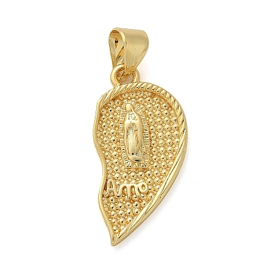 Brass Micro Pave Cubic Zirconia Pendants KK-M319-25G-02-1