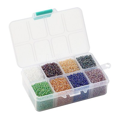 FGB 200G 8 Colors 12/0 Grade A Round Glass Seed Beads SEED-JP0010-01-2mm-1