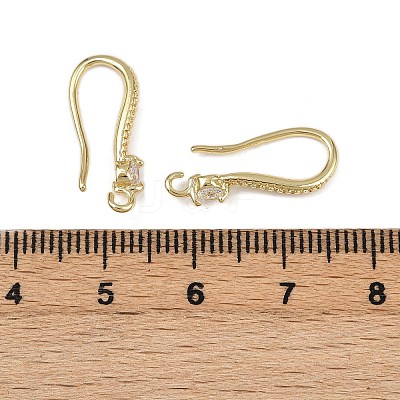 Brass Micro Pave Cubic Zirconia Earring Hooks KK-A257-14G-1