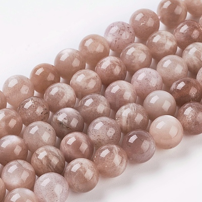 Natural Sunstone Beads Strands G-G099-4mm-14-1