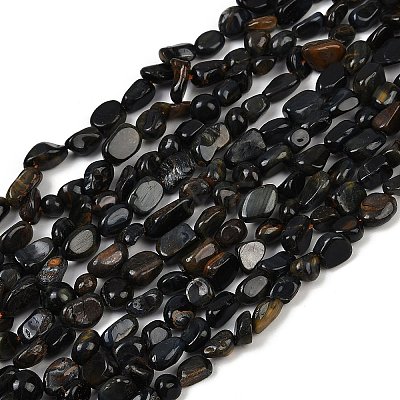 Dyed Natural Blue Tiger Eye Beads Strands G-Q060-D09-1