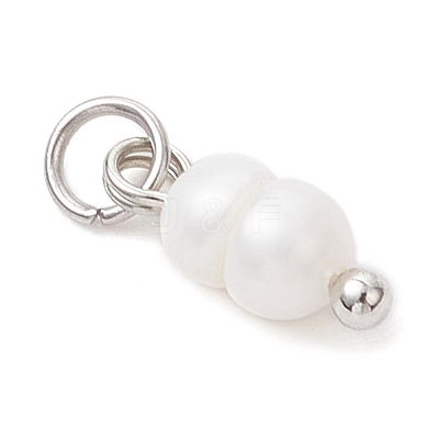 Natural Cultured Freshwater Pearl Potato Charms with Brass Jump Rings PALLOY-JF04176-02-1