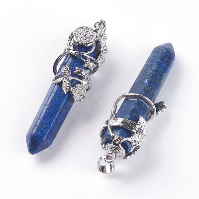 Natural Lapis Lazuli Big Pointed Pendants G-A172-16A-1