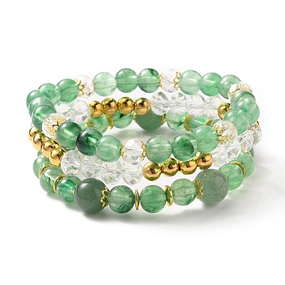 Multi-layered Stretch Beaded Bracelets Sets BJEW-JB05755-03-1