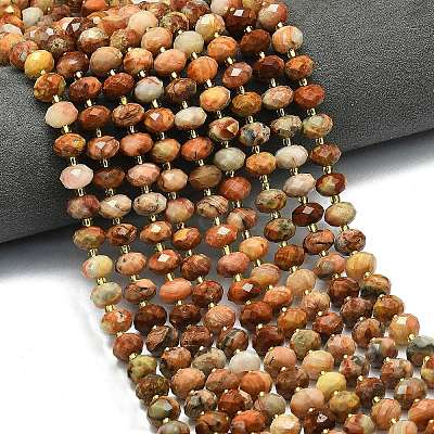 Natural Red Crazy Agate Beads Strands G-P573-A21-01-1