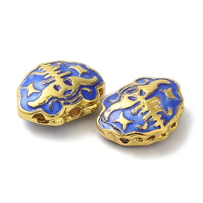 Rack Plating Brass Enamel Beads KK-P276-36G-1