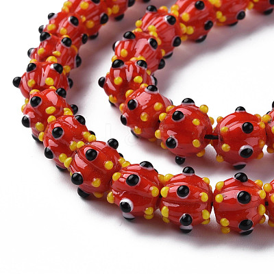 Opaque Handmade Bumpy Lampwork Beads Strands LAMP-T007-18-A05-1