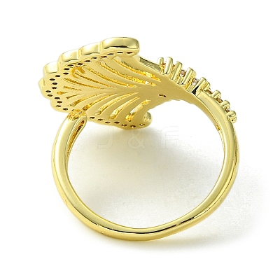 Brass Micro Pave Cubic Zirconia Open Cuff Rings RJEW-K256-38G-1