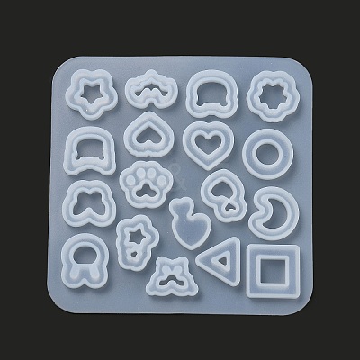 DIY Star/Heart/Flower/Rabbit Shaker Filler Silhouette Silicone Quicksand Molds DIY-G079-03A-1