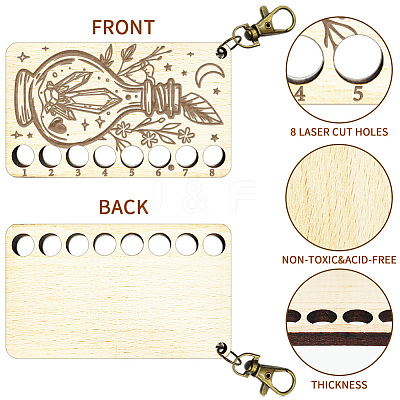  8-Position Wood Embroidery Thread Storage Trays TOOL-WH0056-024-1