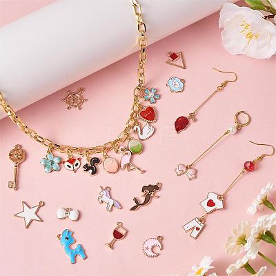 300 Pieces Wholesale Bulk Lots Jewelry Making Charms Pendant Mixed Shapes Alloy Enamel Charms for Jewelry Necklace Earring Making Crafts JX155A-1