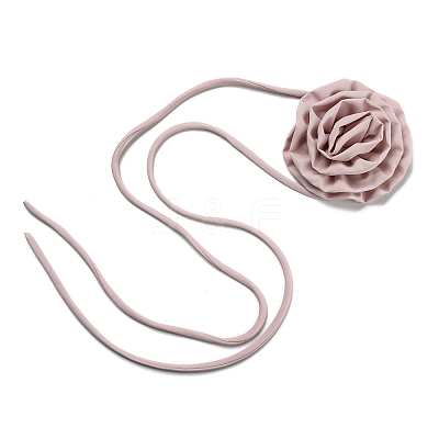 Fabric Rose Tie Choker Necklaces for Women LS-NJEW-Z022-01L-1