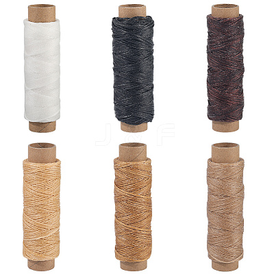 6 Rolls 6 Colors Flat Waxed Polyester Cord YC-CY0001-01-1