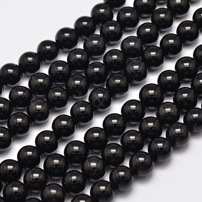 Natural Eyeless Obsidian Beads Strands X-G-K123-06-10mm-1
