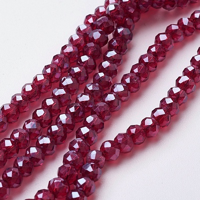 Electroplate Glass Beads Strands EGLA-F124-PL-B01-1