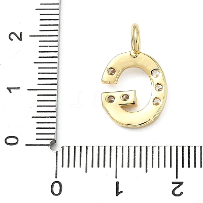 Brass Micro Pave Clear Cubic Zirconia Pendants KK-I476-01G-G-1