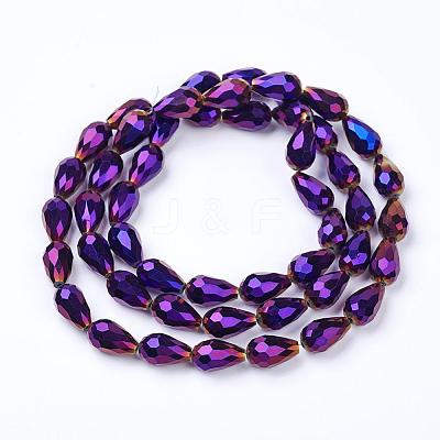 Electroplate Glass Beads Strands EGLA-D017-15x10mm-6-1