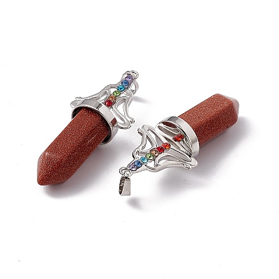 Synthetic Goldstone Big Pointed Pendants G-I342-01P-09-1
