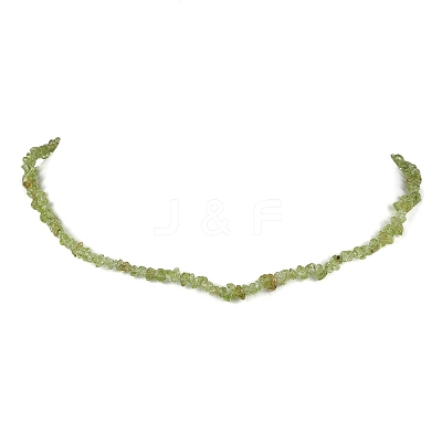 Natural Peridot Chip Beaded Necklace NJEW-JN04615-16-1