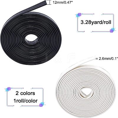 2 Rolls 2 Colors PU Leather Cord DIY-CA0001-88-1