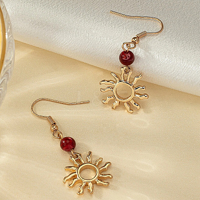 Natural Carnelian Dangle Earrings FS-WGC0479-01-1