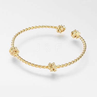 Brass Twisted Cuff Bangle X-BJEW-P168-F06-1