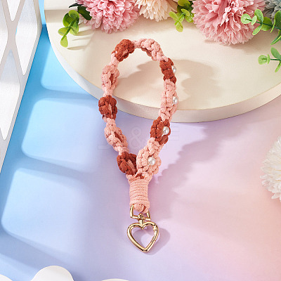 Cotton Braided Flower Pendant Decorations AJEW-TAC0030-032G-13-1