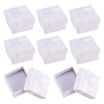 Square Paper Jewelry Ring Gift Boxes with Bowknot CON-TAC0010-80E-1