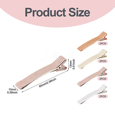 8Pcs 4 Colors Polyester Alligator Hair Clips PHAR-TADJ0001-02-1