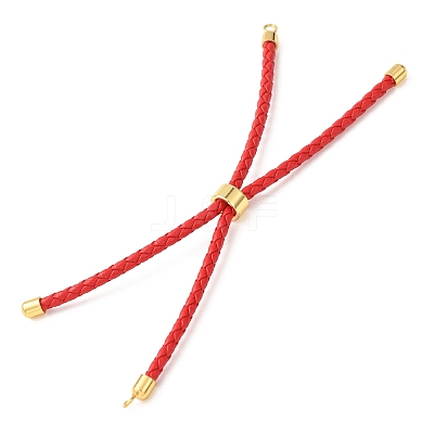 Adjustable Round Braided Microfiber Leather Cord Bracelet Making KK-CBAC260-01G-29-1