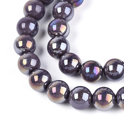 Electroplate Opaque Glass Beads Strands LS-GLAA-T032-P10mm-AB15-1