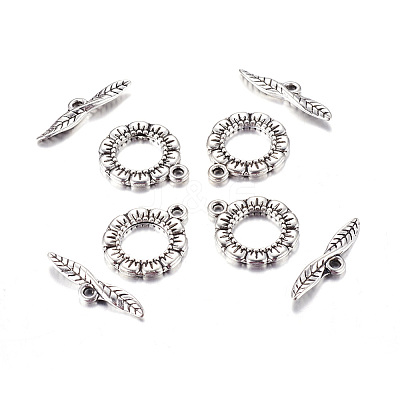 Tibetan Style Toggle Clasps LS-LF11359Y-1