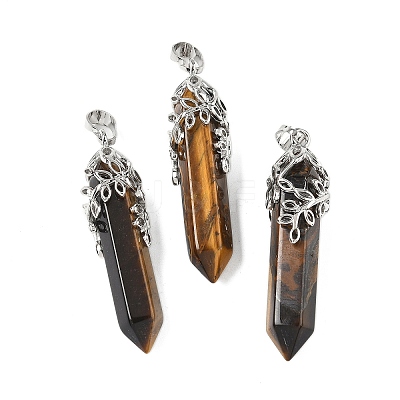 Natural Tiger Eye Pendants G-M450-01P-13-1