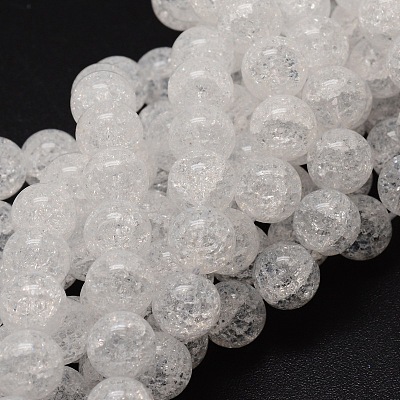 Crackle Glass Round Beads Strands CCG-E001-6mm-04-1