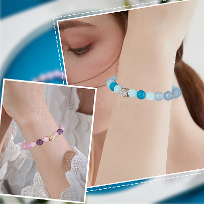 10Pcs 2 Colors Brass Micro Pave Cubic Zirconia Beads ZIRC-BBC0003-21A-1